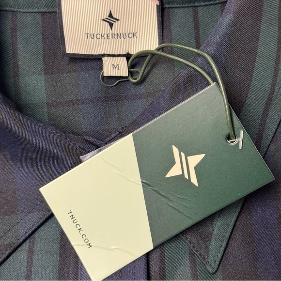 Tuckernuck NEW Blackwatch Chloe Plaid Navy Green Classic Midi Dress Size M - Picture 11 of 12